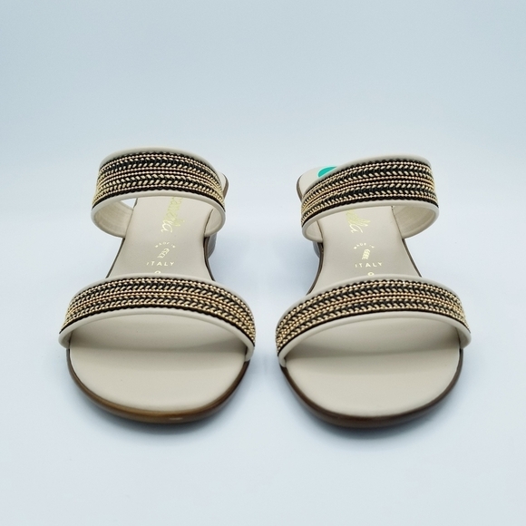 Toscanella Made in Italy Women's Mimma Natural Double Band Wedge Sandals NWOT - Picture 7 of 11